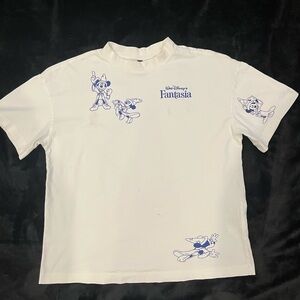 Disney White Tee with Blue Graphics